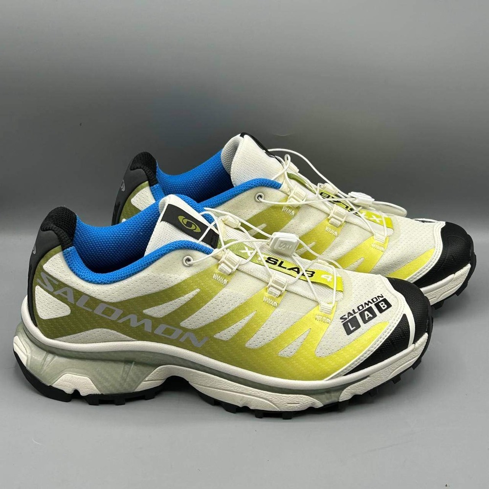 Salomon XT-4 OG Trail Running Shoes Mens 8.5‎ White Lime Blue 478665